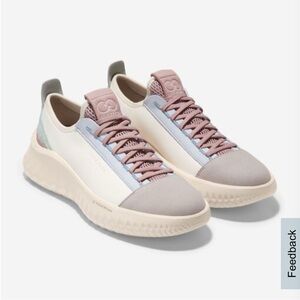 Cole Haan Zerogrand II sneakers Cream grey Blue  Sleek Low-Top Design Size 8